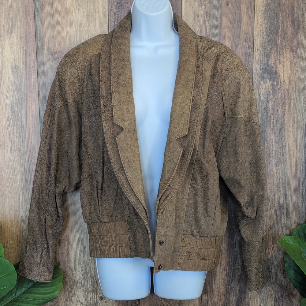 Out of Bounds Vintage Women's Crop Genuine Leather Jacket M